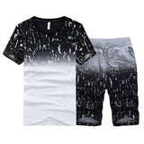 Summer Short Sets Men 2020 Casual Suits Sportswear Mens Clothing Man Two Pieces Fashion Print Top Sets Male sweatshirt Men Brand