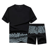 Summer Short Sets Men 2020 Casual Suits Sportswear Mens Clothing Man Two Pieces Fashion Print Top Sets Male sweatshirt Men Brand