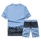 Summer Short Sets Men 2020 Casual Suits Sportswear Mens Clothing Man Two Pieces Fashion Print Top Sets Male sweatshirt Men Brand