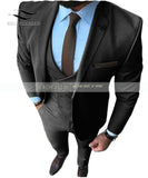 New Pink Men's Prom Tuxedos Fashion Double Breasted Suit Slim Fit 3 Piece Notch Lapel Wedding Groomsmen (Blazer+Vest+Pants)