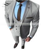 New Pink Men's Prom Tuxedos Fashion Double Breasted Suit Slim Fit 3 Piece Notch Lapel Wedding Groomsmen (Blazer+Vest+Pants)