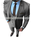 New Pink Men's Prom Tuxedos Fashion Double Breasted Suit Slim Fit 3 Piece Notch Lapel Wedding Groomsmen (Blazer+Vest+Pants)