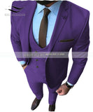 New Pink Men's Prom Tuxedos Fashion Double Breasted Suit Slim Fit 3 Piece Notch Lapel Wedding Groomsmen (Blazer+Vest+Pants)