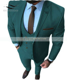 New Pink Men's Prom Tuxedos Fashion Double Breasted Suit Slim Fit 3 Piece Notch Lapel Wedding Groomsmen (Blazer+Vest+Pants)