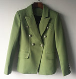 TOP QUALITY New Fashion 2020 Designer Blazer Jacket Women's Double Breasted Metal Lion Buttons Blazer Outer size S-XXXL