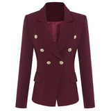 TOP QUALITY New Fashion 2020 Designer Blazer Jacket Women's Double Breasted Metal Lion Buttons Blazer Outer size S-XXXL