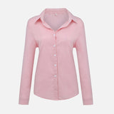 Plus Size V-Neck Women's Office Ladies Shirt Long Sleeve Solid 2020 Spring Summer Leisure Shirts Button Cardigan Loose Tops