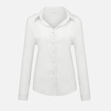 Plus Size V-Neck Women's Office Ladies Shirt Long Sleeve Solid 2020 Spring Summer Leisure Shirts Button Cardigan Loose Tops