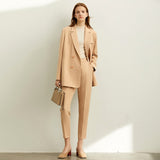 Amii 2020 Office Lady fashion Skirt&Pants + Coat Two Piece Set women's spring Solid new suit jacket Englishism 11930300