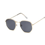 Polygonal Sunglasses Women Glasses Lady Luxury Retro Metal Sun Glasses Female Vintage Mirror Oculos De Sol Feminino UV400