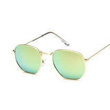 Polygonal Sunglasses Women Glasses Lady Luxury Retro Metal Sun Glasses Female Vintage Mirror Oculos De Sol Feminino UV400