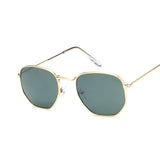 Polygonal Sunglasses Women Glasses Lady Luxury Retro Metal Sun Glasses Female Vintage Mirror Oculos De Sol Feminino UV400
