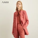Amii Spring Minimal Western Style Outerwear Pants Shorts Professional Suit Women New Autumn leisure suit Two-Piece Set 11940584