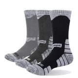 YUEDGE brand 3 pairs socks men's black white socks cotton cushion fashion breathable work casual business crew dress socks