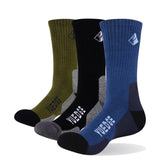 YUEDGE brand 3 pairs socks men's black white socks cotton cushion fashion breathable work casual business crew dress socks