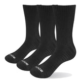 YUEDGE brand 3 pairs socks men's black white socks cotton cushion fashion breathable work casual business crew dress socks