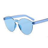 Summer Round Sunglasses Women Brand Designer Transparent Shades Blue Sun Glasses Cool Color UV400 Oculos De Sol Gafas