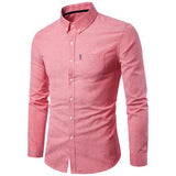 2019 Men Dress Shirt Long Sleeve Slim  Man Shirts Designer High Quality Solid Male Clothing Fit Business Shirts