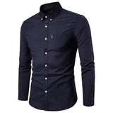 2019 Men Dress Shirt Long Sleeve Slim  Man Shirts Designer High Quality Solid Male Clothing Fit Business Shirts