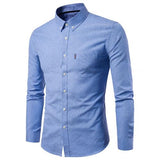 2019 Men Dress Shirt Long Sleeve Slim  Man Shirts Designer High Quality Solid Male Clothing Fit Business Shirts