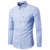 2019 Men Dress Shirt Long Sleeve Slim  Man Shirts Designer High Quality Solid Male Clothing Fit Business Shirts