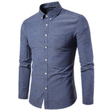2019 Men Dress Shirt Long Sleeve Slim  Man Shirts Designer High Quality Solid Male Clothing Fit Business Shirts