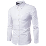 2019 Men Dress Shirt Long Sleeve Slim  Man Shirts Designer High Quality Solid Male Clothing Fit Business Shirts