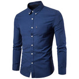 2019 Men Dress Shirt Long Sleeve Slim  Man Shirts Designer High Quality Solid Male Clothing Fit Business Shirts