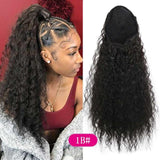 Drawstring Puff Long Kinky Afro Curly Ponytail Synthetic African American Hair Extension Ponytail Clip in Hairpiece