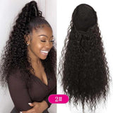 Drawstring Puff Long Kinky Afro Curly Ponytail Synthetic African American Hair Extension Ponytail Clip in Hairpiece