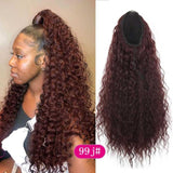 Drawstring Puff Long Kinky Afro Curly Ponytail Synthetic African American Hair Extension Ponytail Clip in Hairpiece