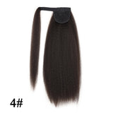 Leeons New Long Afro Kinky Curly Ponytail Synthetic Hair Pieces Natural Drawstring Ponytail Hair Extensions False Hair Pieces