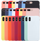 Soft Back Luxury Matte Color Cases for iPhone 7 plus 8 6 6s X XS max XR 5 5s SE Case Shockproof Silicone TPU Back Cover Capa