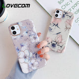 LOVECOM Vintage Flower Phone Case For iPhone 11 Pro Max XR XS Max 7 8 Plus X Soft IMD Electroplated Back Cover Coque Cases