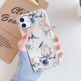 LOVECOM Vintage Flower Phone Case For iPhone 11 Pro Max XR XS Max 7 8 Plus X Soft IMD Electroplated Back Cover Coque Cases