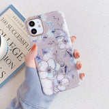 LOVECOM Vintage Flower Phone Case For iPhone 11 Pro Max XR XS Max 7 8 Plus X Soft IMD Electroplated Back Cover Coque Cases