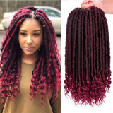 Doris beauty 16 20 inch Goddess Faux Locs Crochet Hair Soft End Natural Synthetic Braids Brown Extension For Women Locks