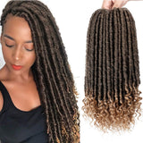 Doris beauty 16 20 inch Goddess Faux Locs Crochet Hair Soft End Natural Synthetic Braids Brown Extension For Women Locks