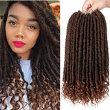 Doris beauty 16 20 inch Goddess Faux Locs Crochet Hair Soft End Natural Synthetic Braids Brown Extension For Women Locks