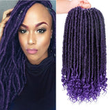 Doris beauty 16 20 inch Goddess Faux Locs Crochet Hair Soft End Natural Synthetic Braids Brown Extension For Women Locks