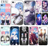 EWAU Rem and Ram Re Zero Soft Silicone phone case for iphone SE 2020 5 5s SE 6 6s 7 8 plus X XR XS 11 Pro Max