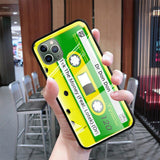 Tempered Glass Cases For Apple iphone 11 Pro Max XR XS X 7 8 6 6S Plus SE 2020 Capas Phone Shell Vintage Camera Audio Tape