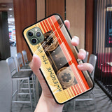 Tempered Glass Cases For Apple iphone 11 Pro Max XR XS X 7 8 6 6S Plus SE 2020 Capas Phone Shell Vintage Camera Audio Tape