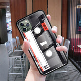 Tempered Glass Cases For Apple iphone 11 Pro Max XR XS X 7 8 6 6S Plus SE 2020 Capas Phone Shell Vintage Camera Audio Tape