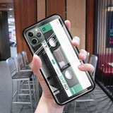 Tempered Glass Cases For Apple iphone 11 Pro Max XR XS X 7 8 6 6S Plus SE 2020 Capas Phone Shell Vintage Camera Audio Tape