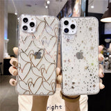 Luxury Electroplated Love Heart Clear Soft TPU Phone Case For iPhone 11 Pro X XR XS Max Back Cover For iPhone 7 8 6 6s Plus Case
