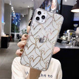 Luxury Electroplated Love Heart Clear Soft TPU Phone Case For iPhone 11 Pro X XR XS Max Back Cover For iPhone 7 8 6 6s Plus Case