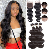 Sapphire Body Wave Bundles With Closure Brazilian Hair Weave Bundles With Closure Human Hair Bundles With Closure Hair Extension