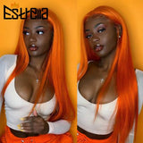 Straight Brown Color Human Hair Wigs For Women Peruvian Honey Blond 4x4 Lace Wig PrePlucked #4 Ginger Orange Closure Wig 150%