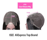 Body Wave 4x4 Lace Closure Wigs For Women Peruvian Body Wave Human Hair Wigs 150% Density ISEE HAIR 6x6 Lace Closure Wigs